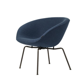 Arne Jacobsen Pot Chair by Fritz Hansen in Dark Blue with Black Legs