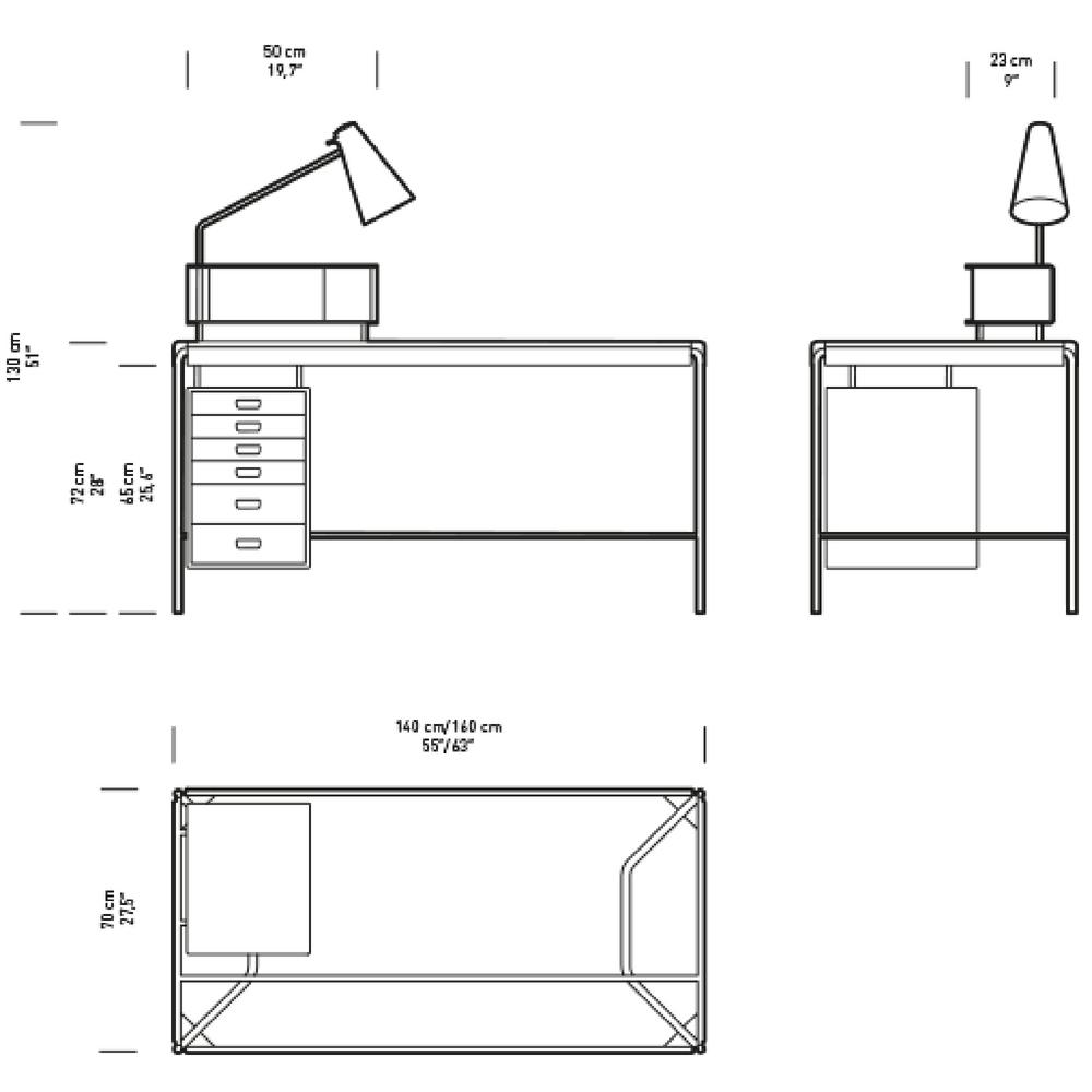 Arne Jacobsen Society Desk AJ52 Dimensions Carl Hansen and Son