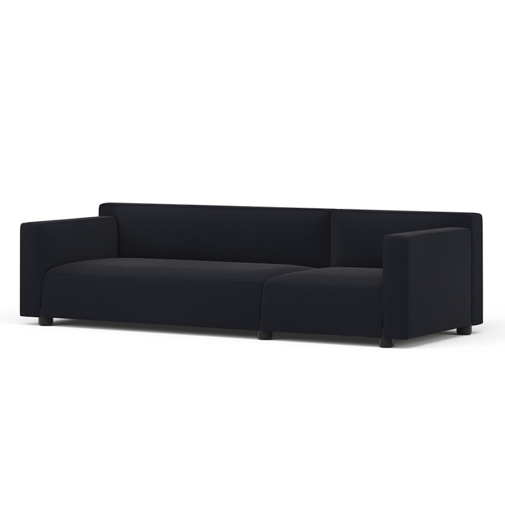 Barber Osgerby Knoll Asymmetric Sofa Black with Black Lacquer Feet