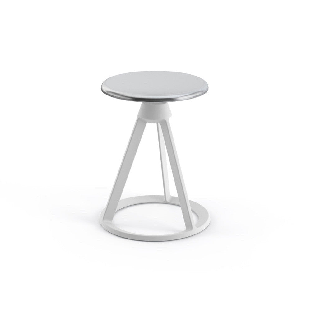 White Base Polished Aluminum Seat