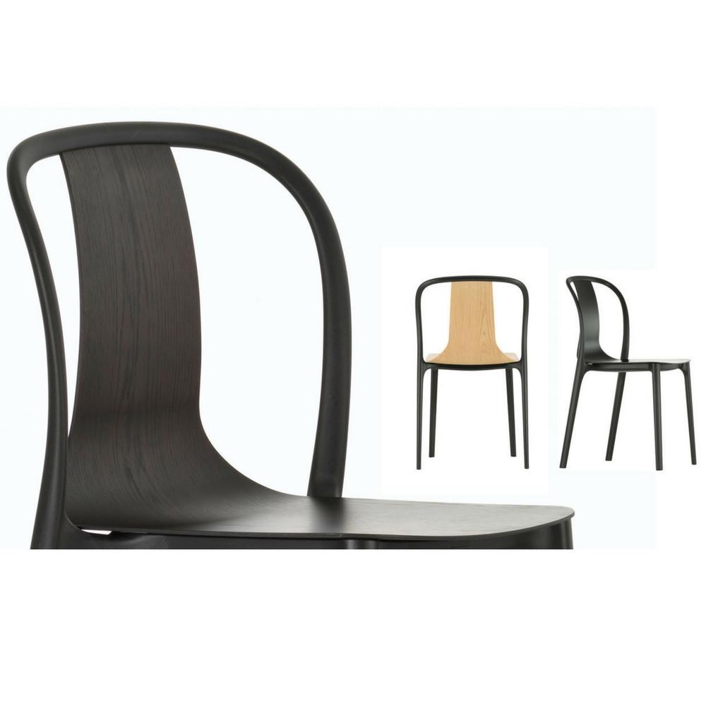 Vitra Bouroullec Belleville Chairs in Dark Oak, Natural Oak, and Black Ash