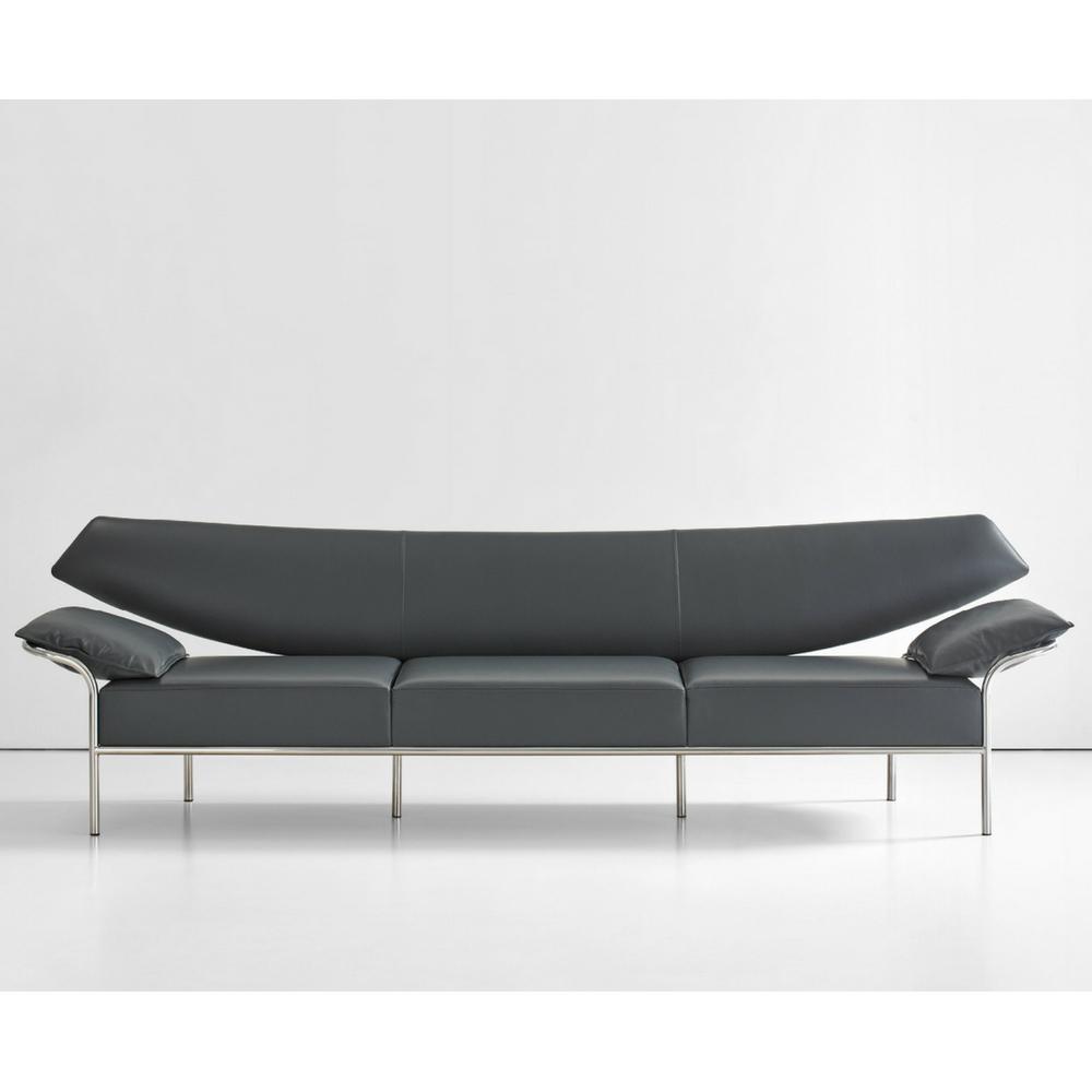 Ibis Sofa by Terry Crews for Benhardt Design in Charcoal Grey Leather