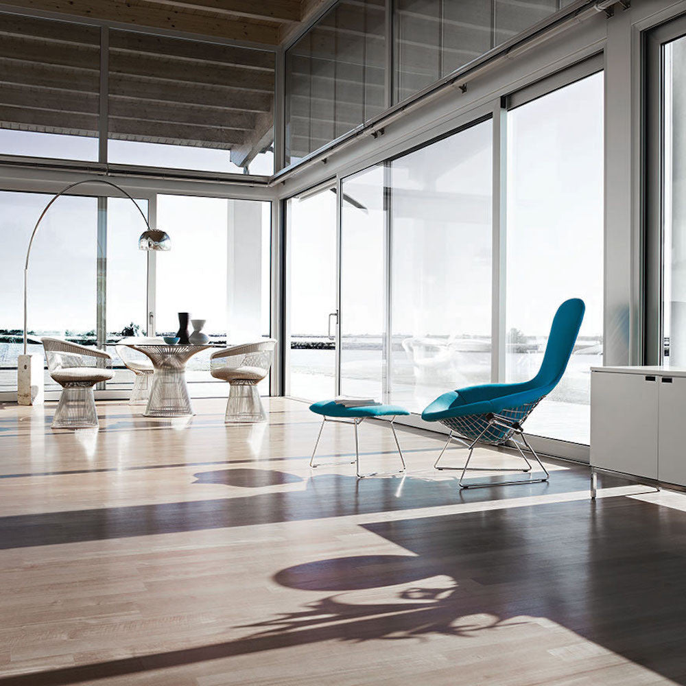 Bertoia Bird Chair and Ottoman in Room with Platner Collection Knoll