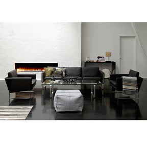 Wegner Black Leather Club Chairs and Sofa in Room Carl Hansen & Son