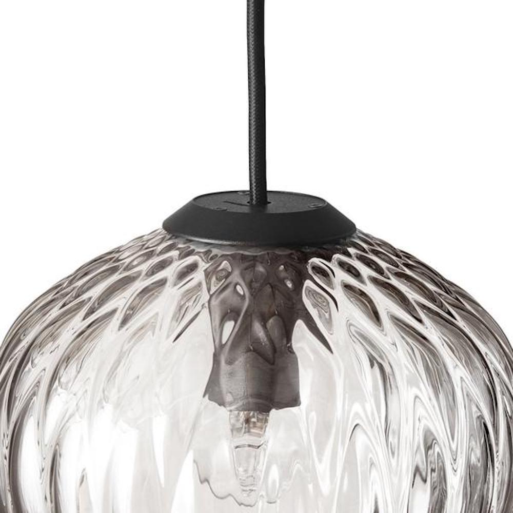 SW4 Blown Pendant Light Silver Lustre Mouthblown Glass Detail