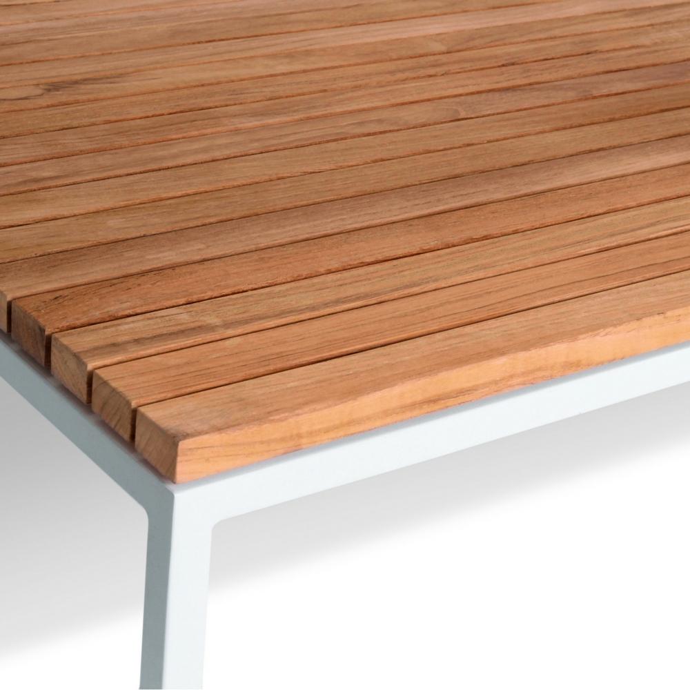 Details of Light Grey Frame with Teak Table Top of Bönan Lounge Table by Skargaarden