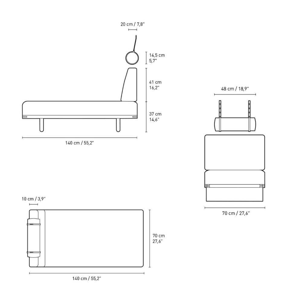 Carl Hansen Borge Mogensen BM0865 Daybed Dimensions