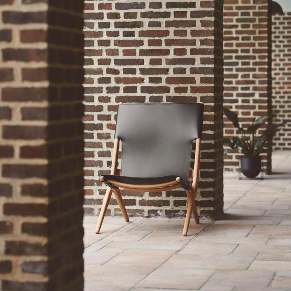 byLassen Saxe Chair Oiled Oak and Black Leather by Mogen Lassen