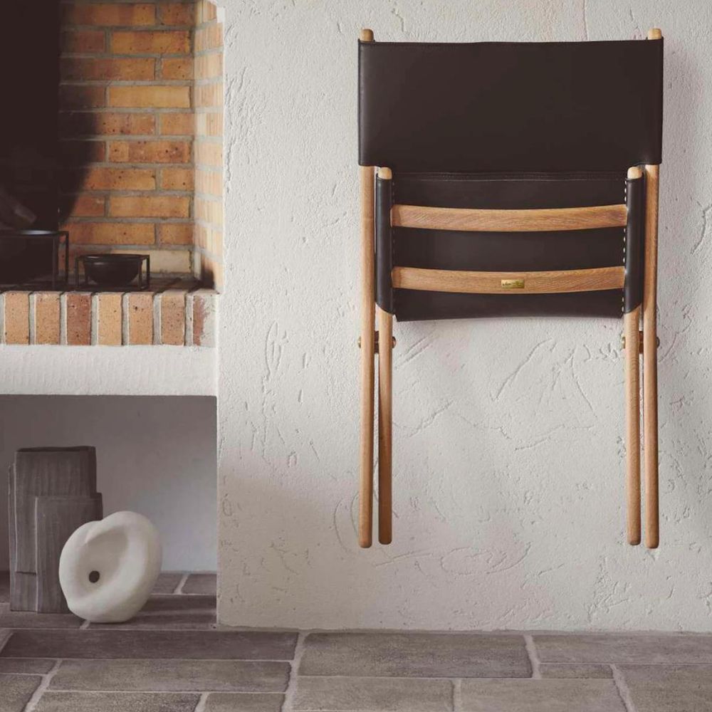 byLassen Saxe Chair Oiled Oak and Black Leather by Mogen Lassen