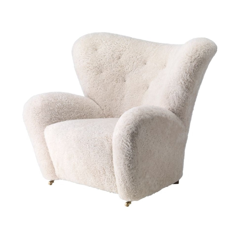 by Lassen The Tired Man Lounge Chair (Moonlight Sheepskin) by Flemming Lassen