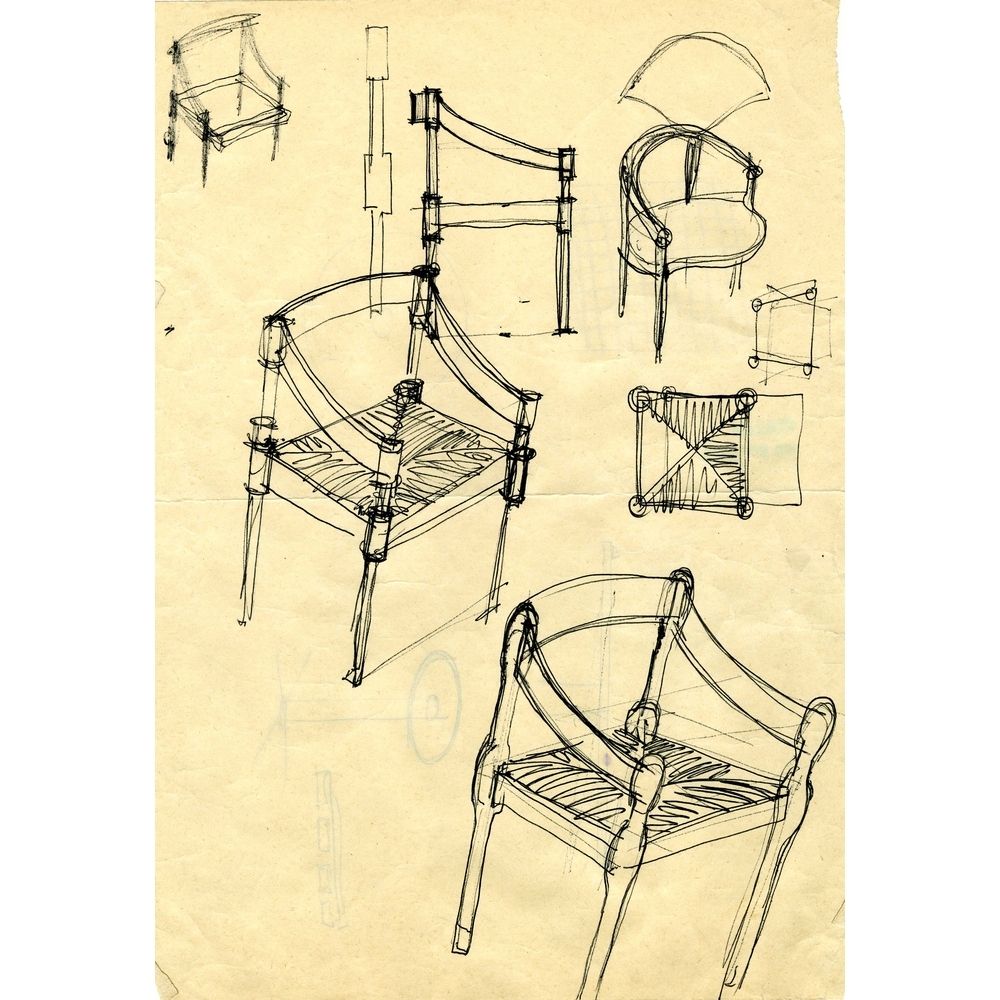 Carimate Chair Original Hand Drawings