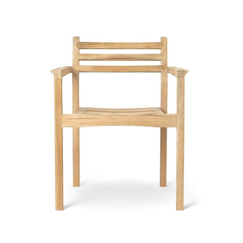 Carl Hansen AH502 Outdoor Raw Teak Dining Chair with Armrests by Alfred Homann