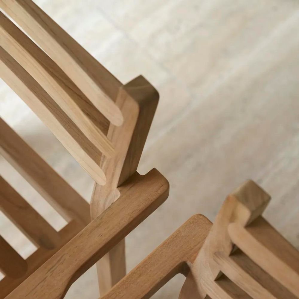Carl Hansen AH502 Outdoor Raw Teak Dining Chair with Armrests by Alfred Homann