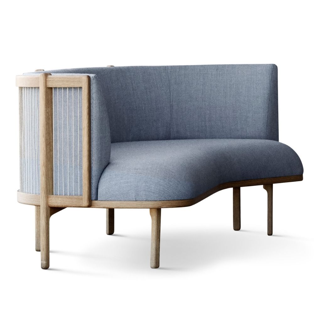 Carl Hansen RF1903 Sideways Sofa in Kvadrat Fiord 751 with Walnut Frame