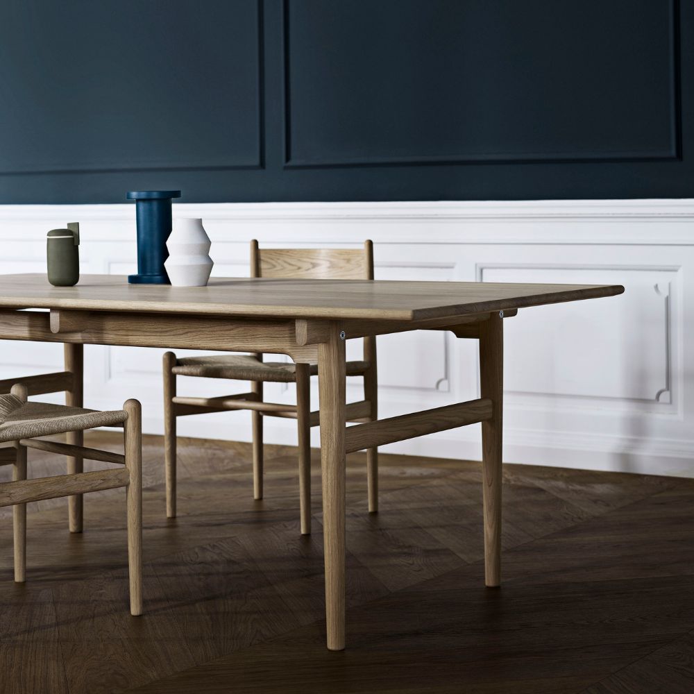 Carl Hansen Wegner CH327 Dining Table Oak White Oil with CH36 Shaker Dining Chairs