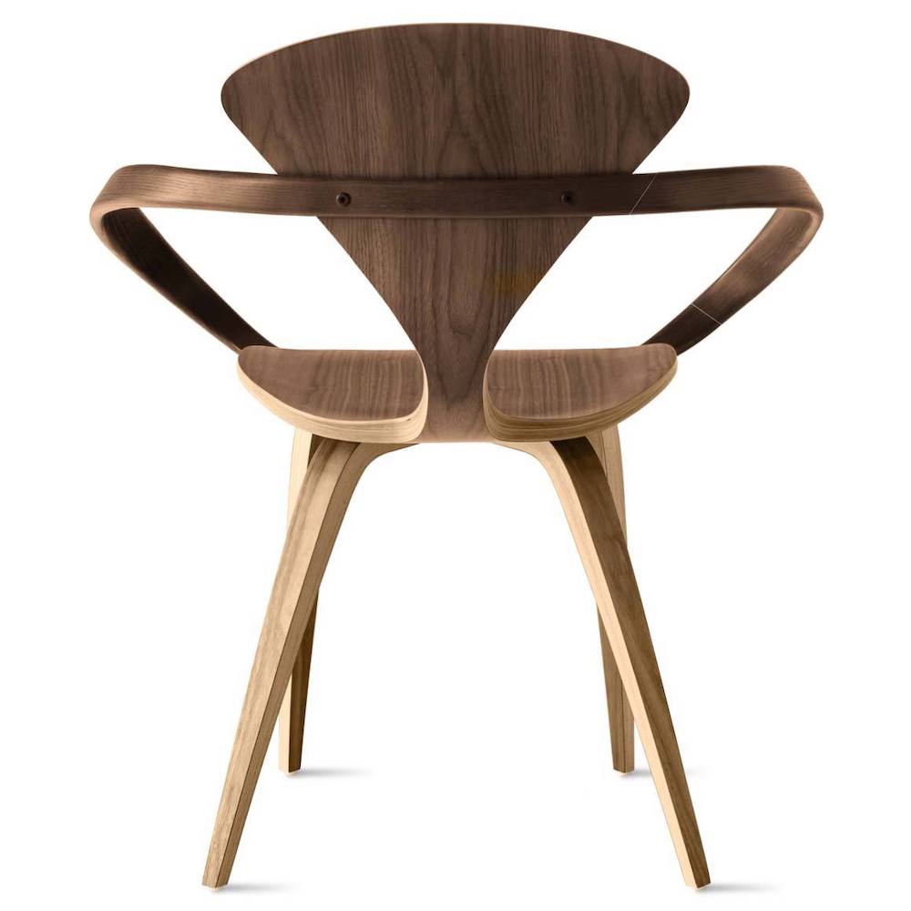 Cherner Armchair Natural Walnut Back