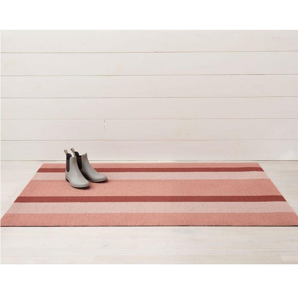 Chliewich Peach Bold Stripe Door Mat with Boots