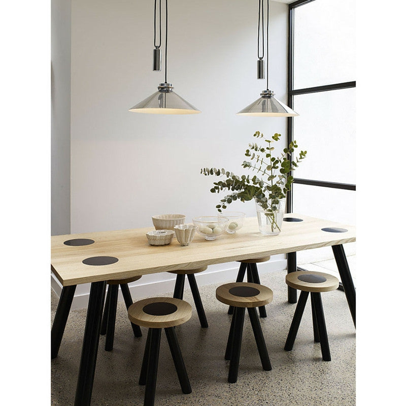 Codie Rise & Fall Polished Aluminum Pendant over Dining Table Original BTC