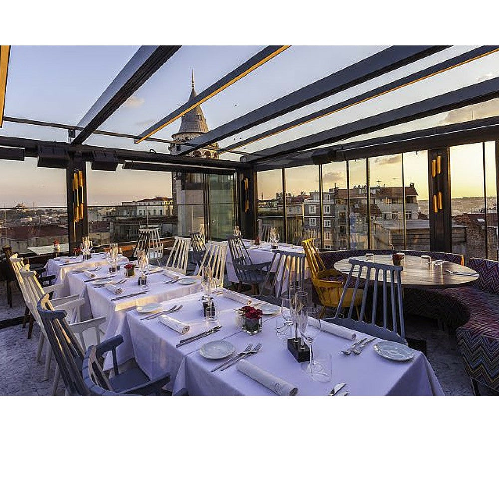 Patricia Urquiola Comback Chairs in Rooftop Restaurant Kartell