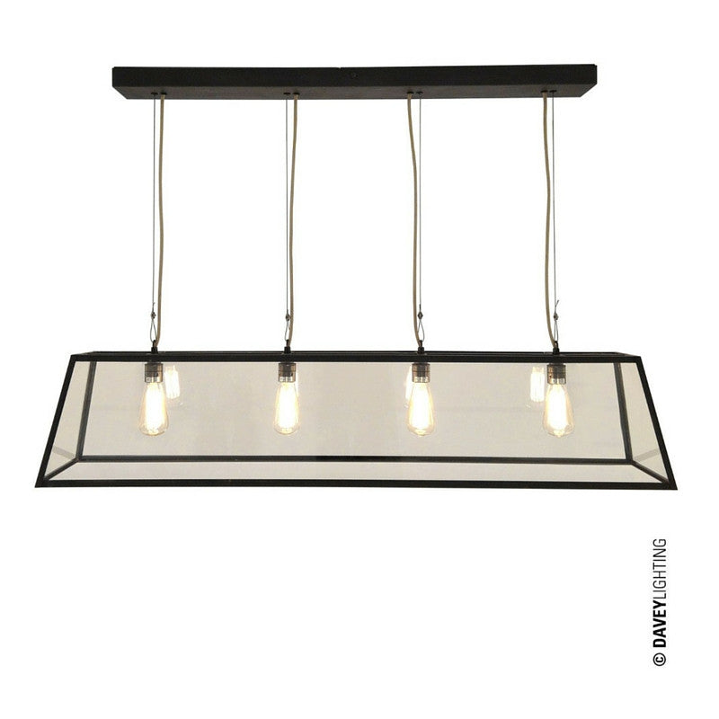 Diner Linear Weathered Brass Pendant Davey Lighting Original BTC