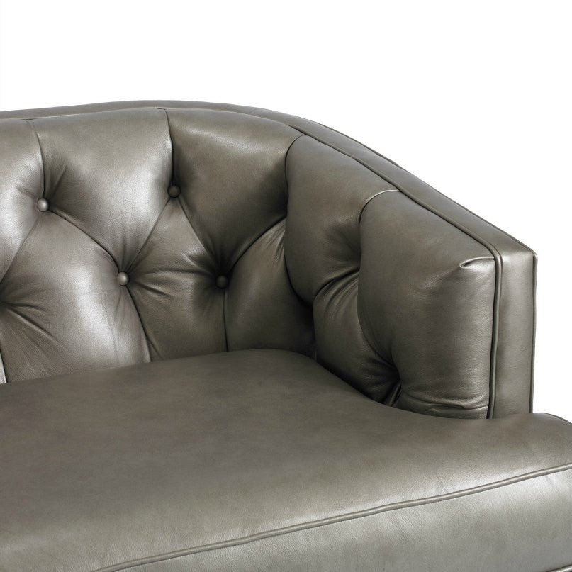Precedent Furniture Emma Leather Sofa Reynolds Pewter Leather Detail