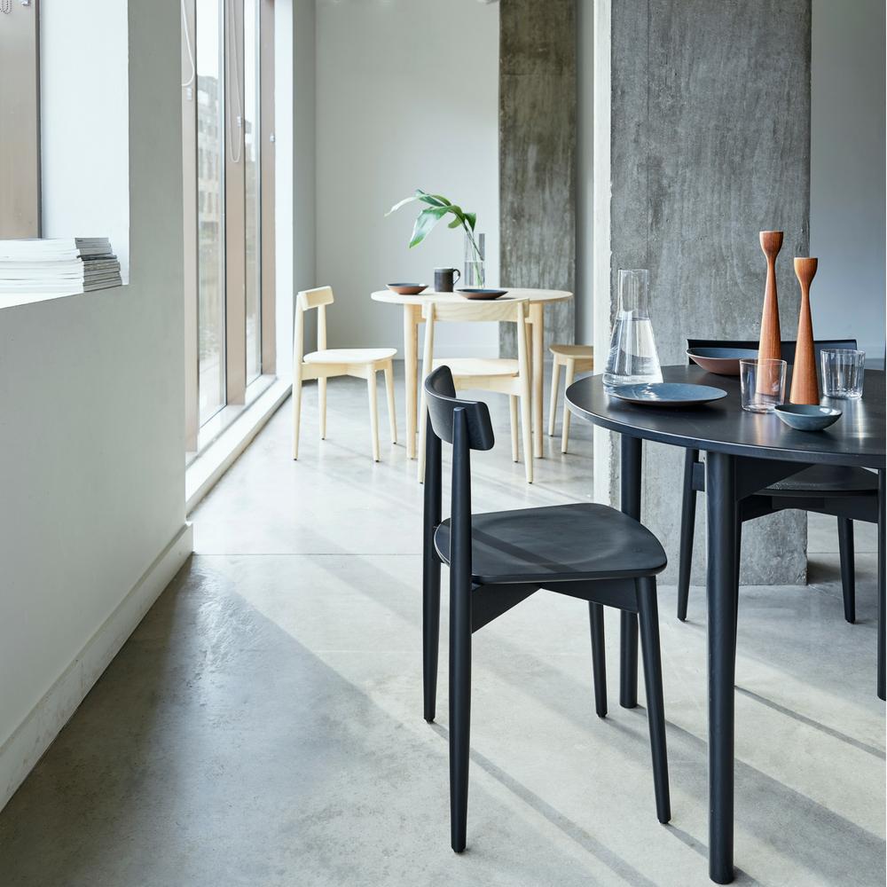 Ercol Lara Chairs with Round Luca Tables