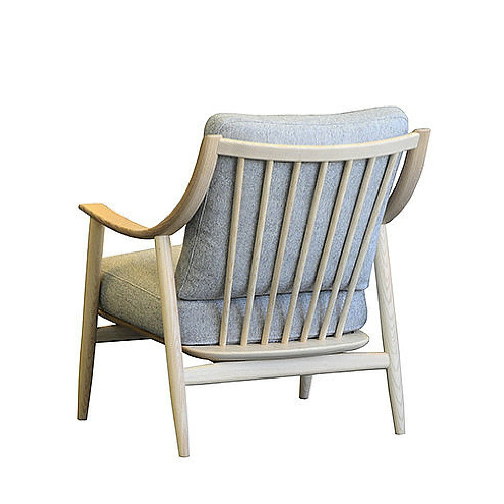 Ercol Marino Chair Ash Frame Light Grey Upholstery Back