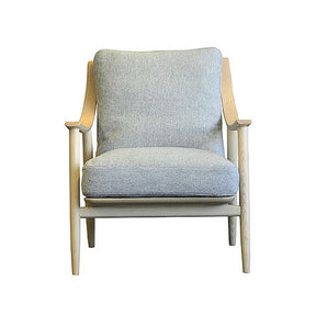 Ercol Marino Chair Ash Frame Light Grey Upholstery Front