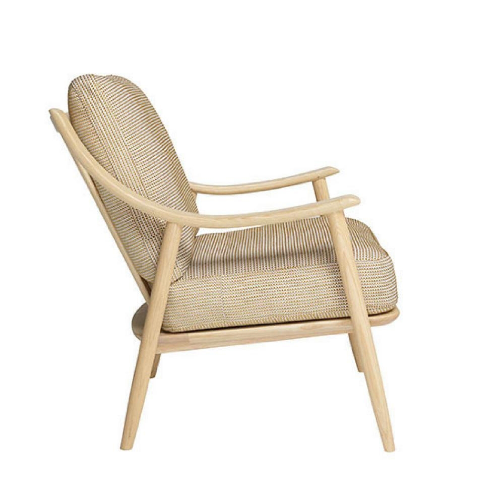 ercol Marino Chair ash with taupe fabric side