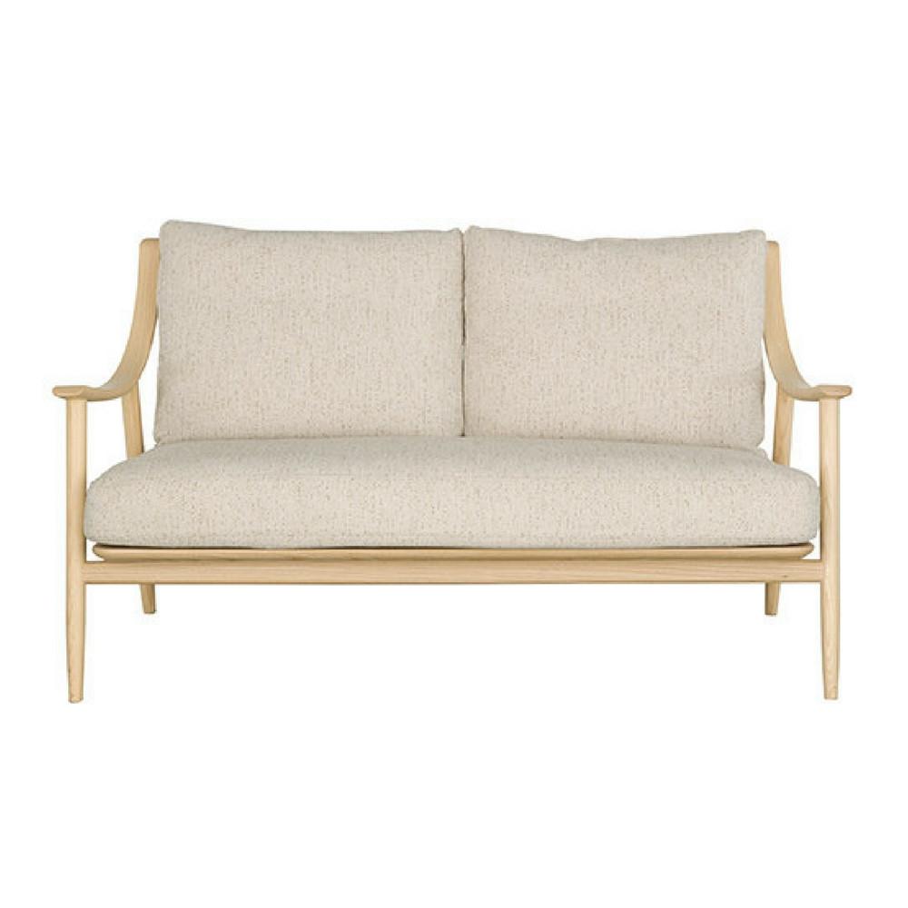 Ercol Marino Sofa Taupe Linen with Solid Timber Front