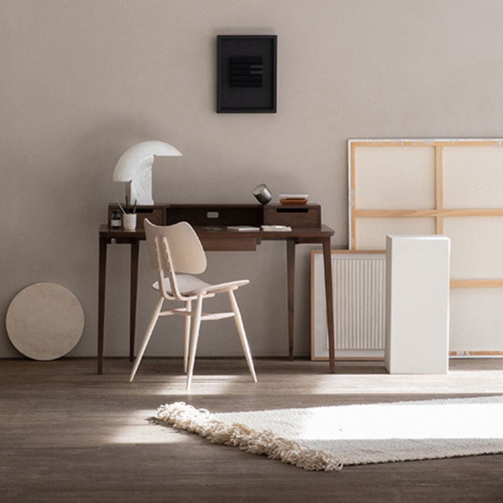 ercol Treviso Desk by Matthew Hilton in Home Office with Butterfly Chair