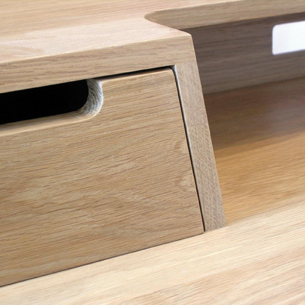 Ercol Oak Treviso Desk Drawer Front Detail