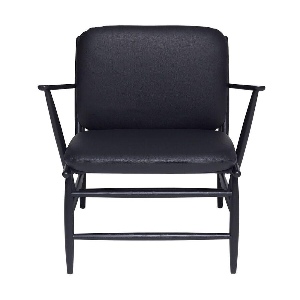 ercol Von Chair with arms all black front