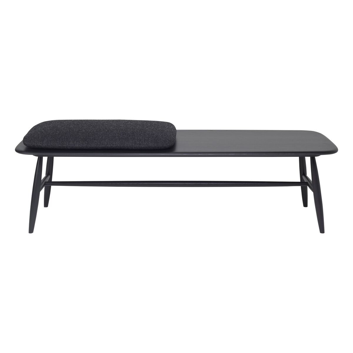 ercol Von Bench with Cushion All Black Front