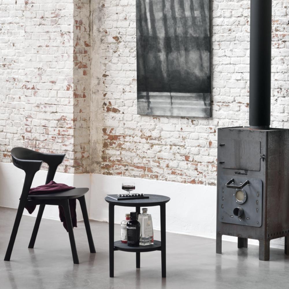 Ethnicraft Black Oak Bok Chair and Side Table in Loft