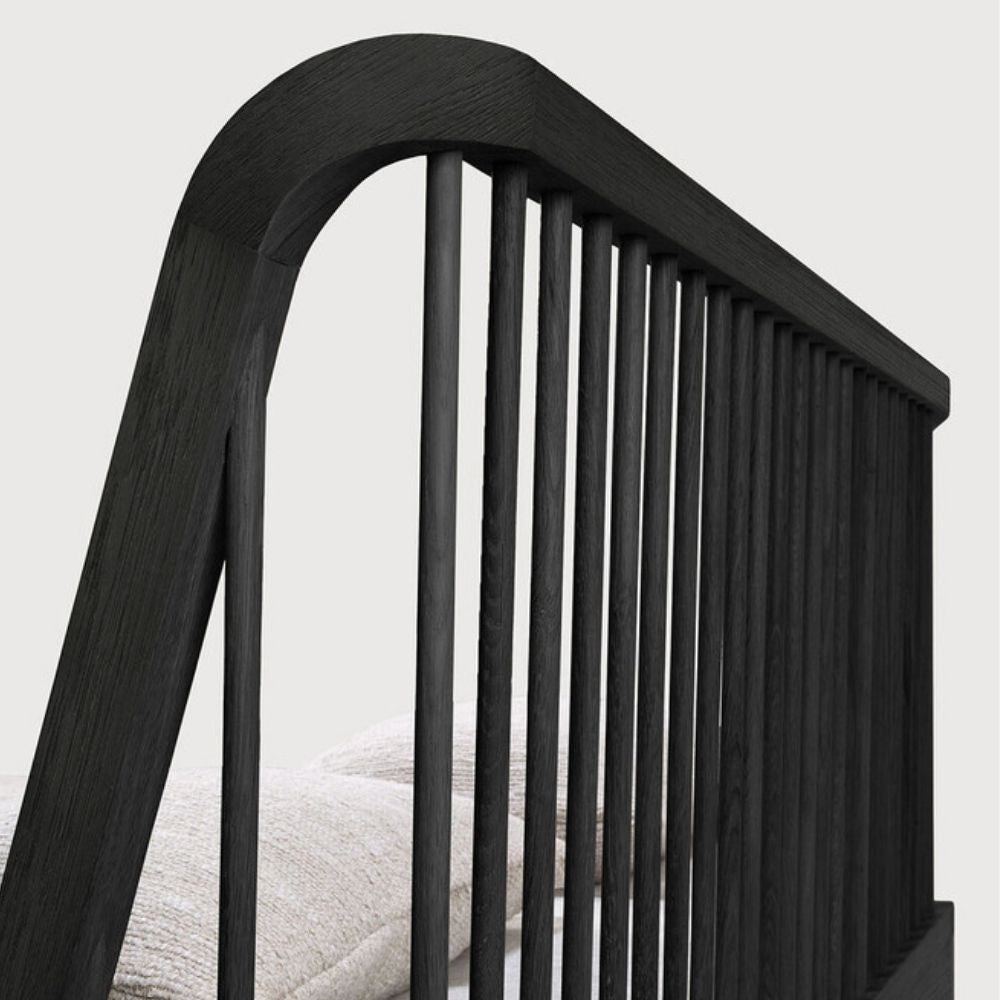 Ethnicraft Black Oak Spindle Bed Headboard Detail