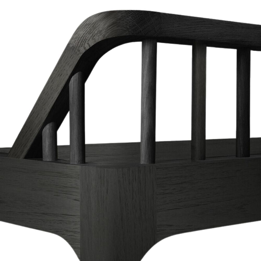 Ethnicraft Black Oak Spindle Bench Corner Detail