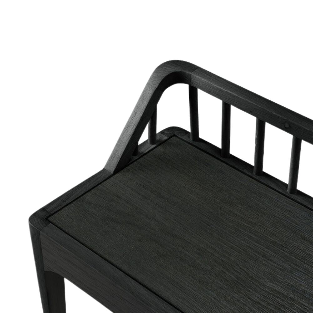 Ethnicraft Black Oak Spindle Bench Top Detail