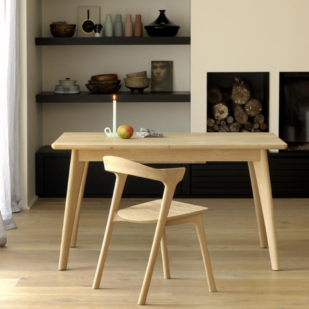 Ethnicraft Oak Bok Chair in room with Oak Osso Table Desk