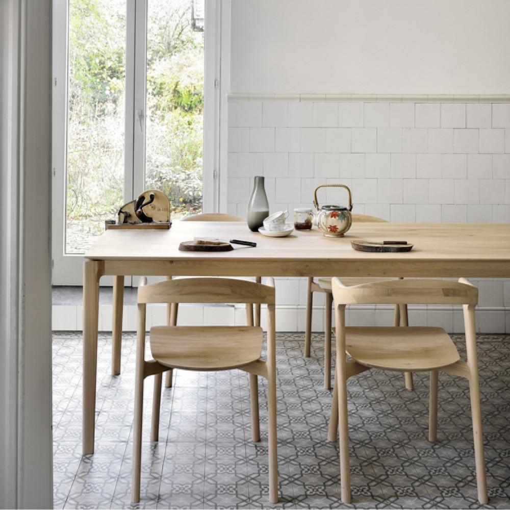 Ethnicraft Oak Bok Dining Table and Chairs in Kitchen