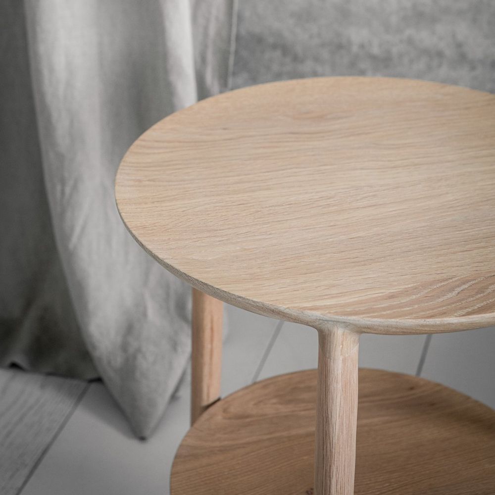 Ethnicraft Oak Bok Side Table Detail Styled