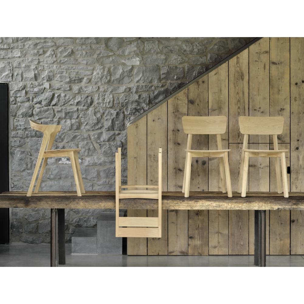 Ethnicraft Oak Casale Chairs Styled with Oak Bok Chair