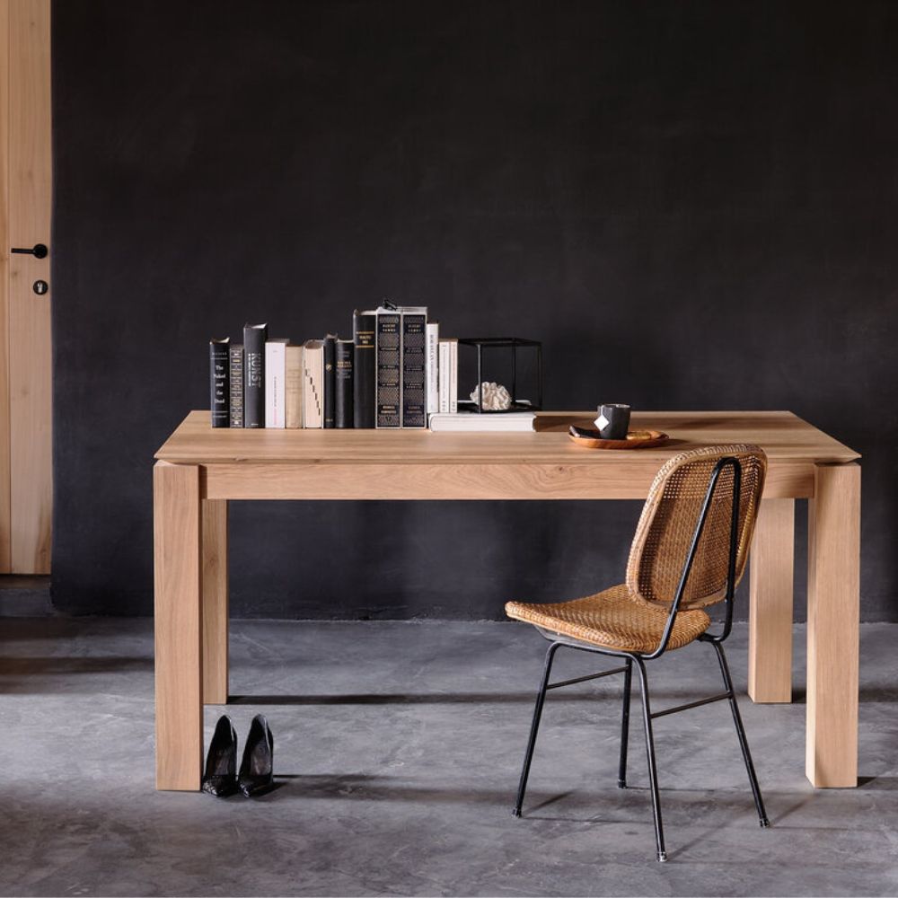 Ethnicraft Oak Slice Dining Table in Home Office