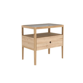 Ethnicraft Oak Spindle Bedside Table by Nathan Yong Angled