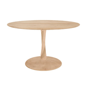 Ethnicraft Round Oak Torsion Dining Table