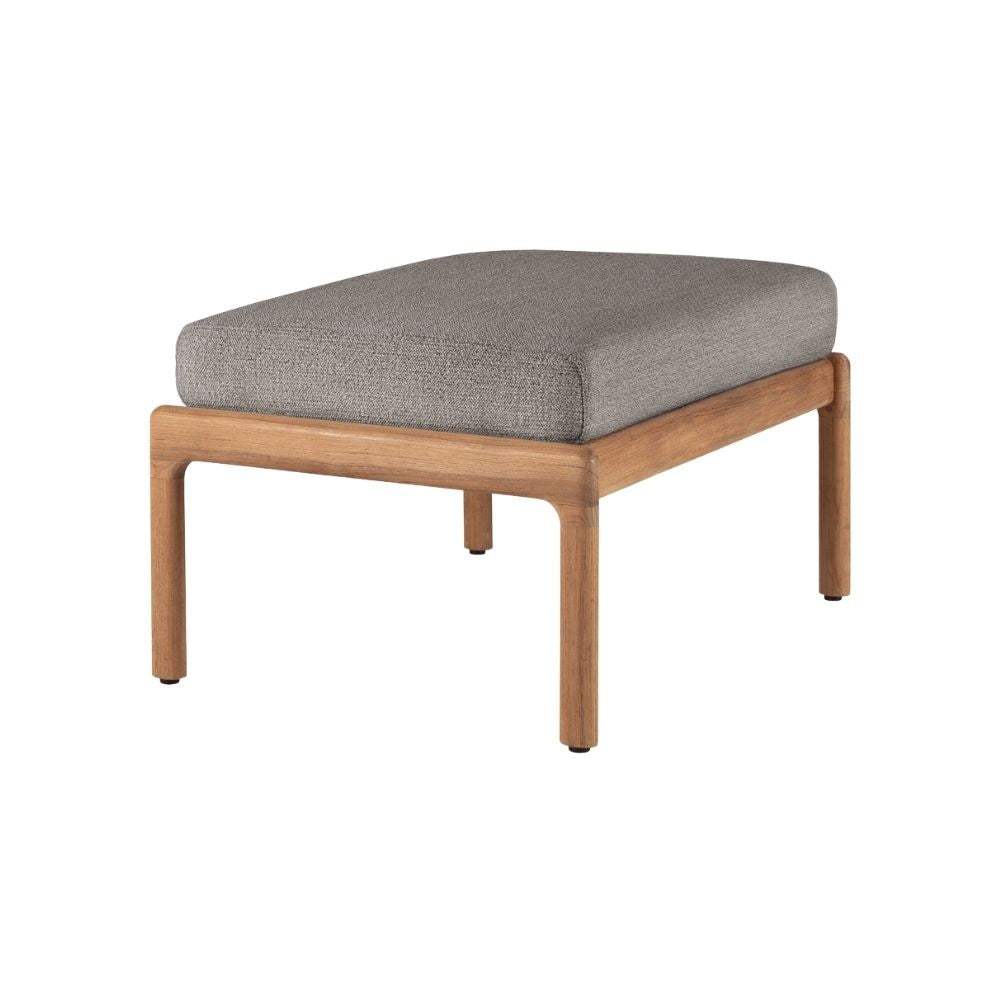 Ethnicraft Teak Jack Outdoor Ottoman with Mocha Cushion