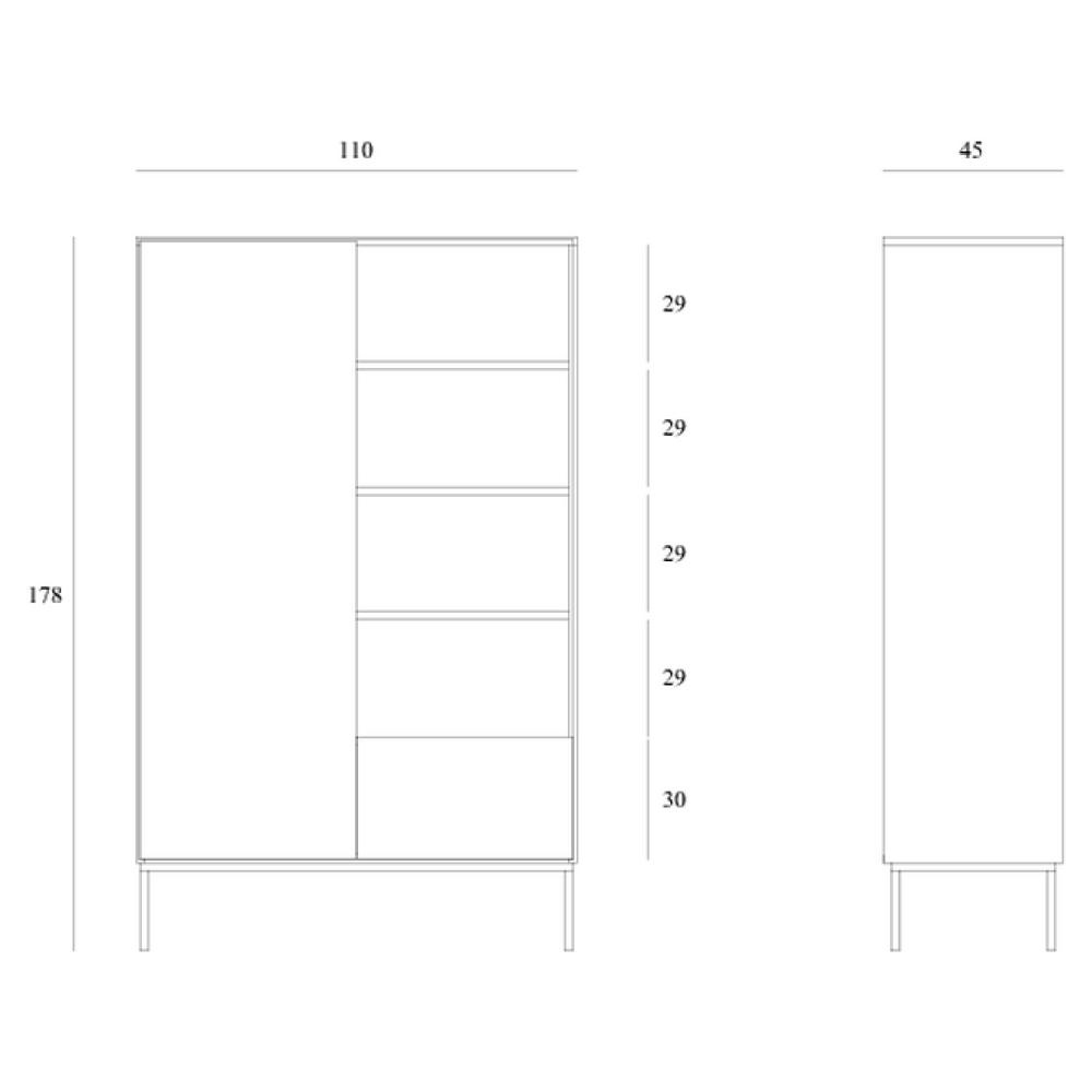 Ethnicraft Whitebird Storage Cupboard Line Drawing