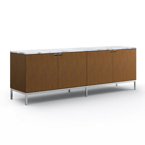 Florence Knoll Credenza Mahogany with Arabescato Marble Top