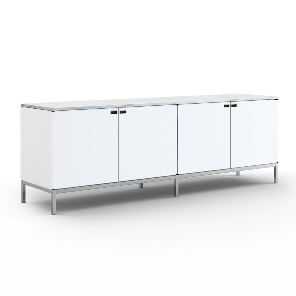 Florence Knoll Credenza White Lacquer with Carrara Marble Top