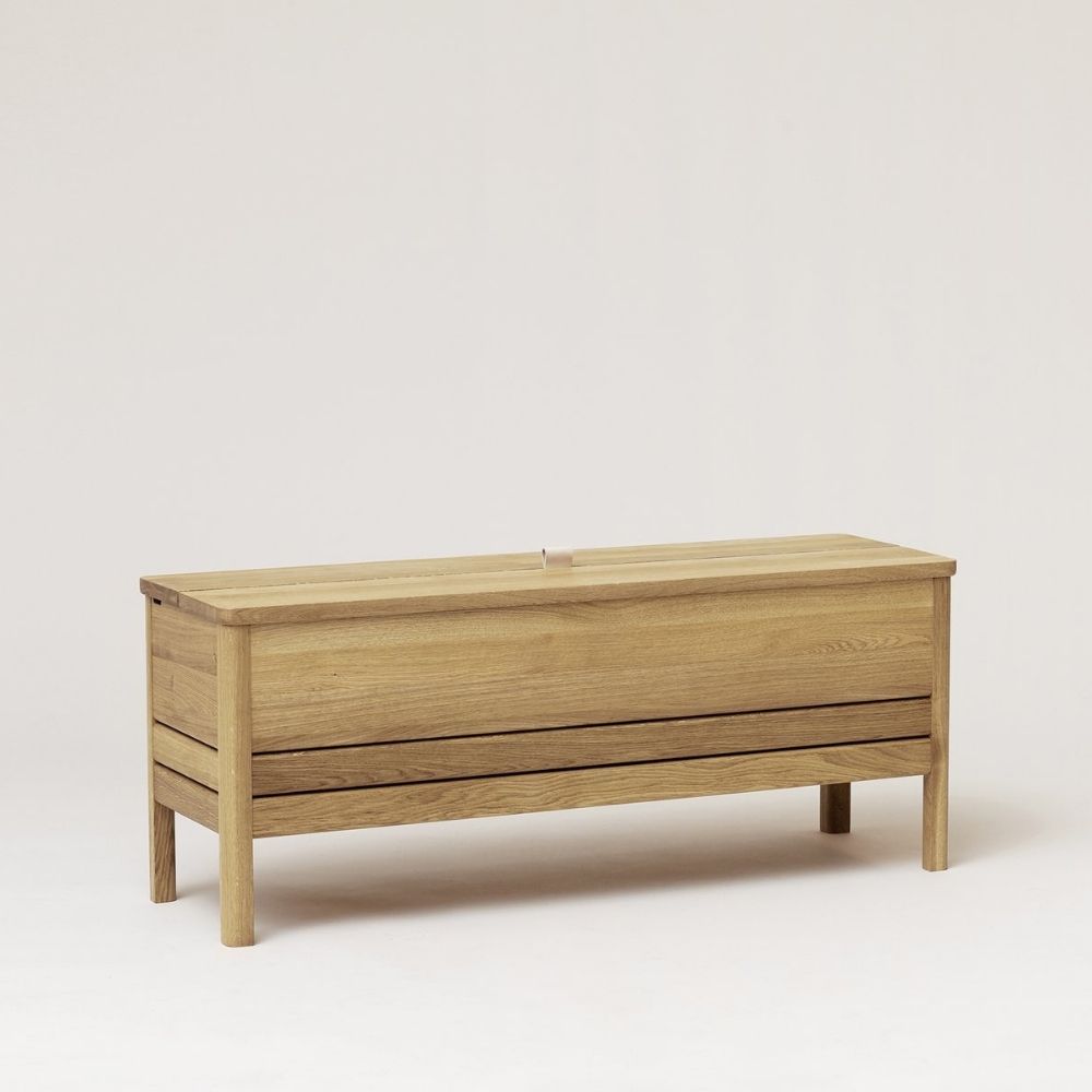 Form & Refine Oak Storage Bench Angled